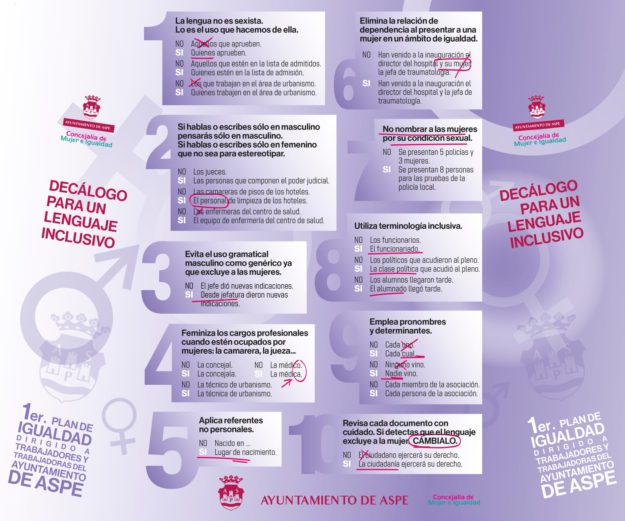 DECÁLOGO PARA UN LENGUAJE INCLUSIVO