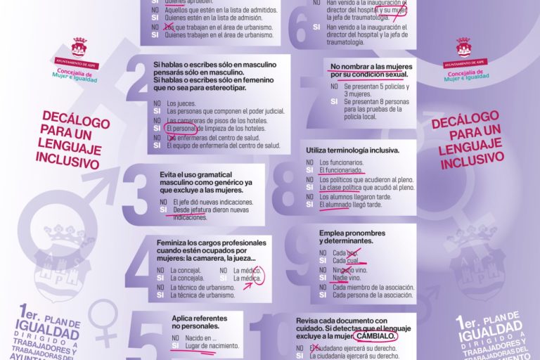 DECÁLOGO PARA UN LENGUAJE INCLUSIVO